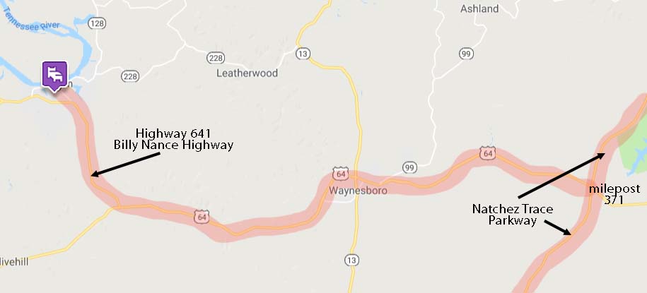 Printable Map and Directions | Pillow Street B&B - Clifton, TN