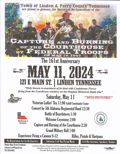 Capture and Burning of the Courthouse - Linden, Tennessee