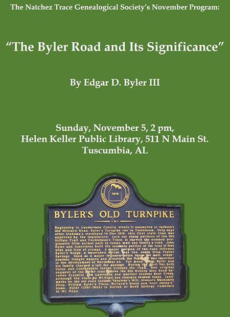 The Byler Road and its Significance - Tuscumbia, Alabama