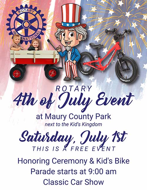 Columbia Rotary Club 4th of July Celebration - Columbia, Tennessee