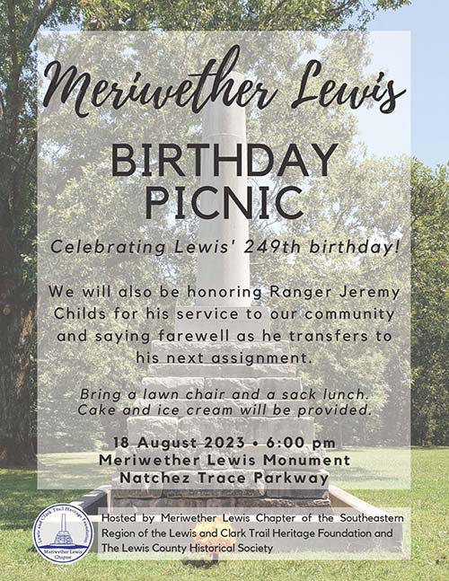 Meriwether Lewis Birthday Picnic - Hohenwald, Tennessee