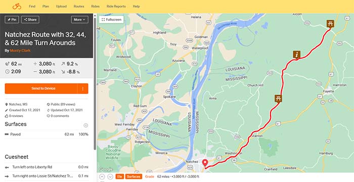 Ride in Natchez - Natchez Trace Parkway