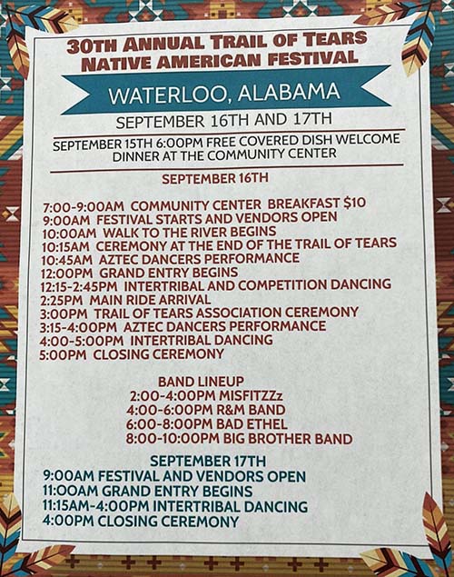 Trail of Tears Native American Festival - Waterloo, Alabama