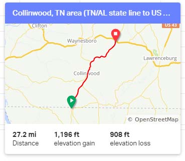 Collinwood, Tennessee - south to north
