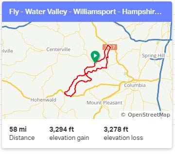 Fly - Water Valley - Williamsport - Hampshire - clockwise