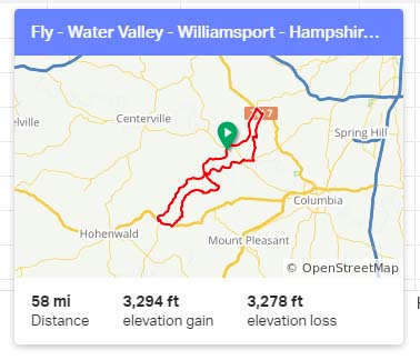 Fly - Water Valley - Williamsport - Hampshire - counter clockwise