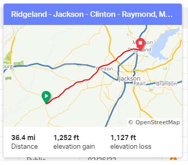 Ridgeland - Jackson - Clinton - Raymond, Mississippi - south to north