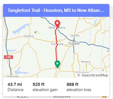 Tanglefoot Trail - south to north