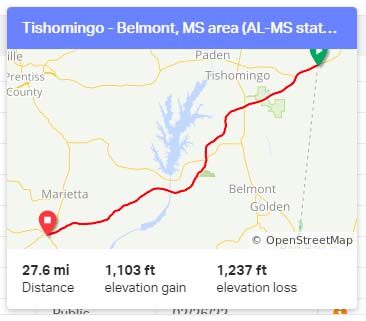 Tishomingo - Belmont - north to south