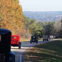 Fall foliage and antique cars around milepost 315 and Freedom Hills. 