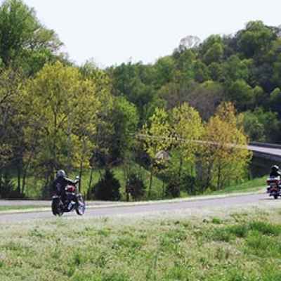 Tennessee - Motorcycles approaching the Leiper's Fork exit.
