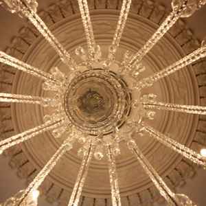 The Magnificent Chandelier at Choctaw Hall.