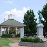 Downtown Square - Davy Crockett stands guard - Lawrenceburg, Tennessee