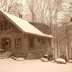 Timber Ridge Cabin blanketed in Snow